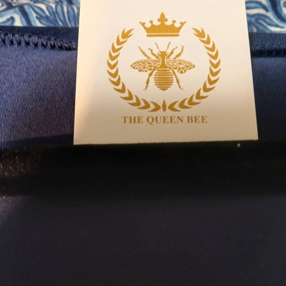 The Queen Bee -NWT,Navy Blue Mini Dress/Beach Coverup, Scoop Neck, Short Sleeves - Picture 9 of 12